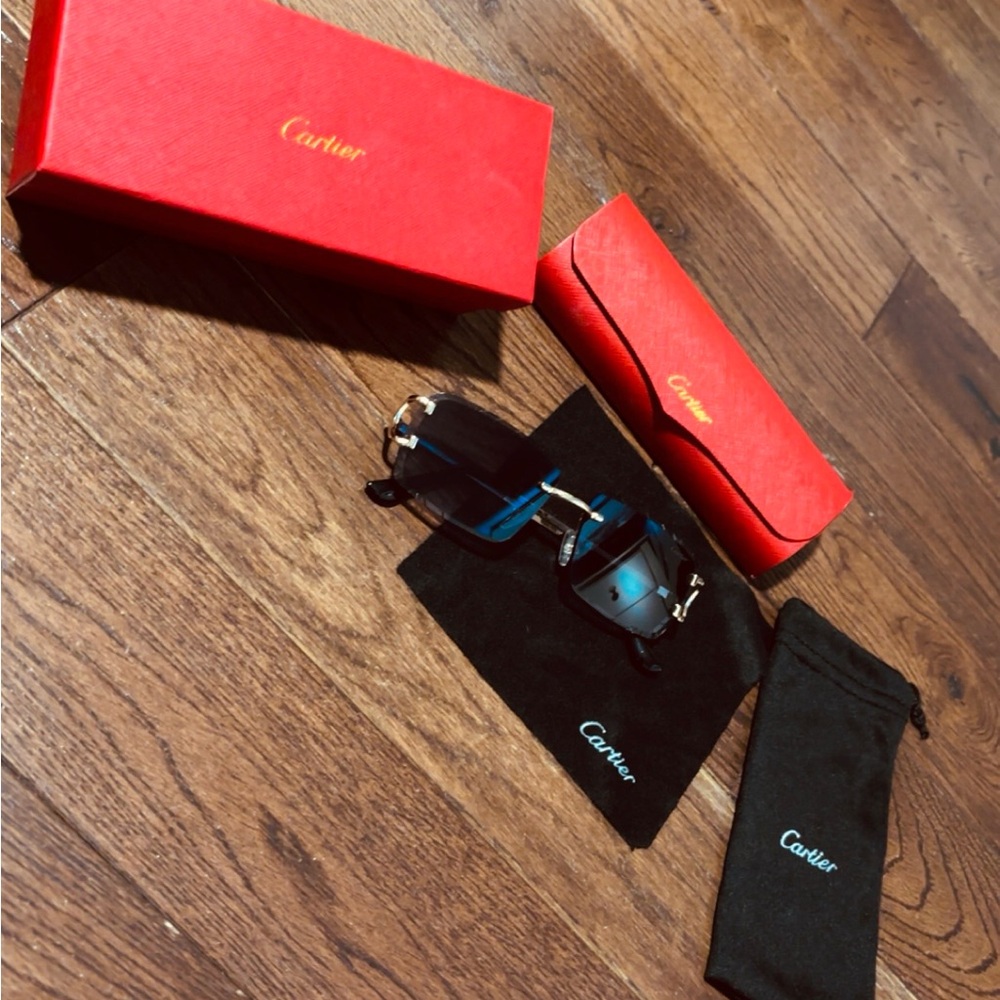 Cartier Sunglasses with Red and Black Accessories